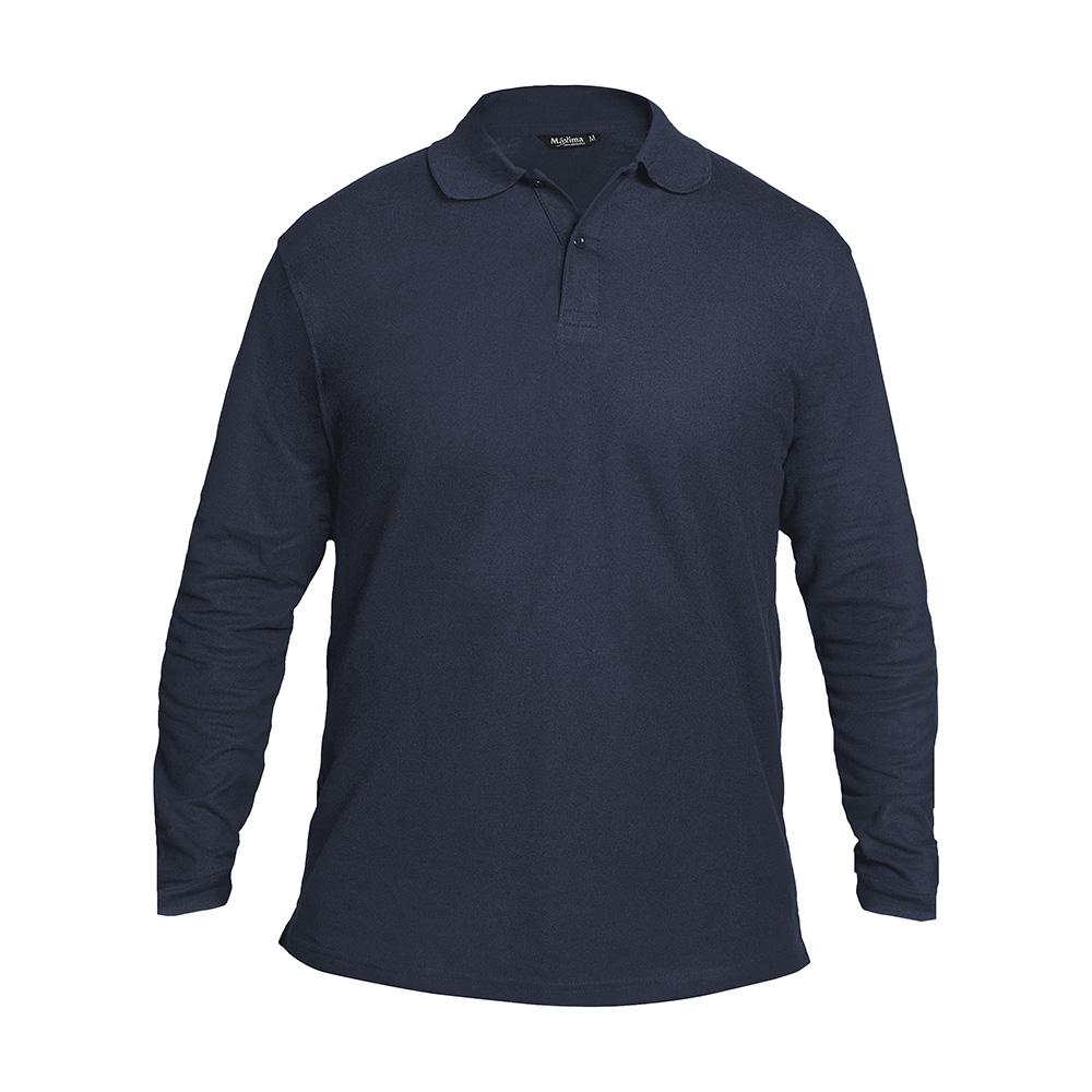 Polera Pique ML Azul Marino 01